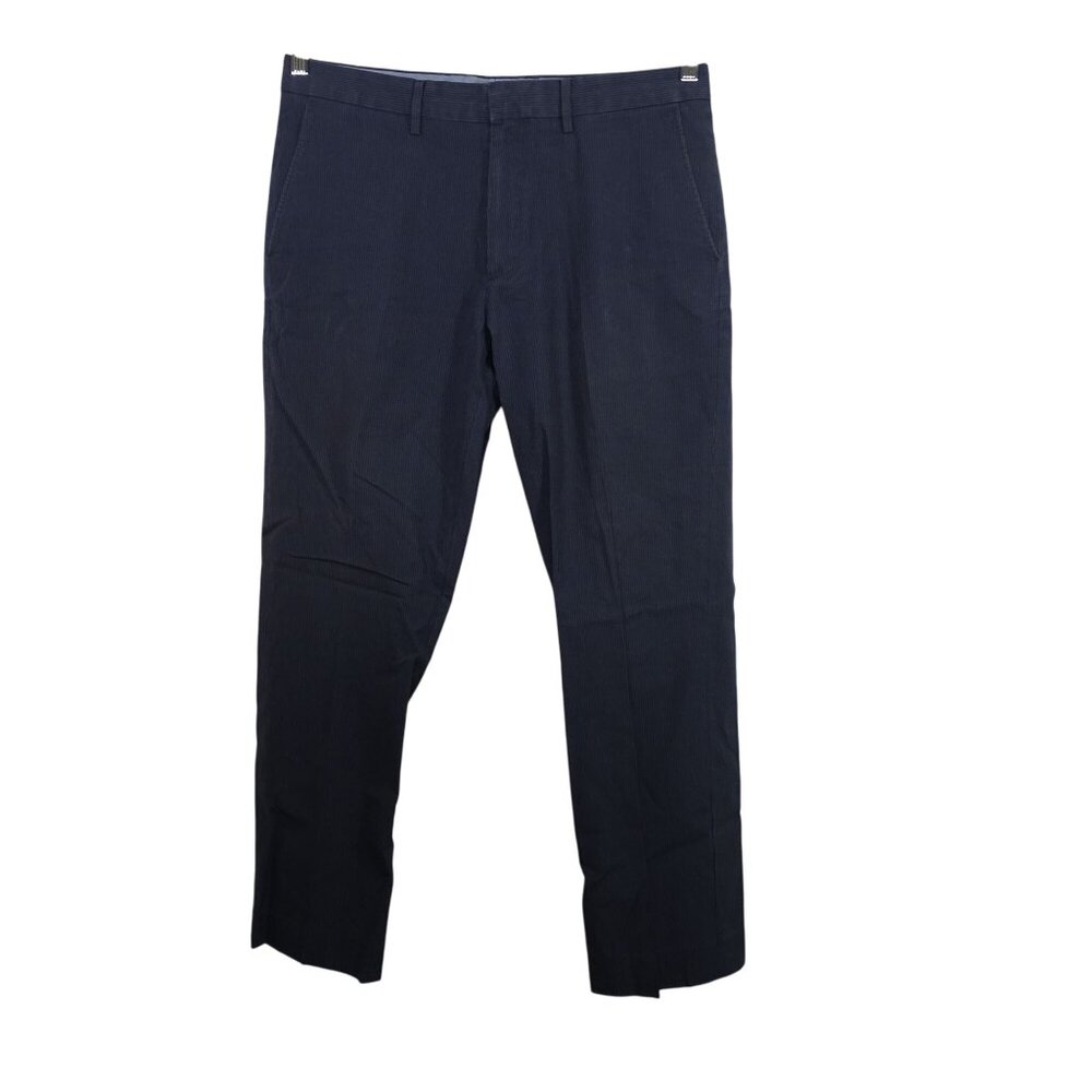 J Crew Classic Fit Blue Pinstripe Dress Pants Men Size 33 x 30 Cotton Work